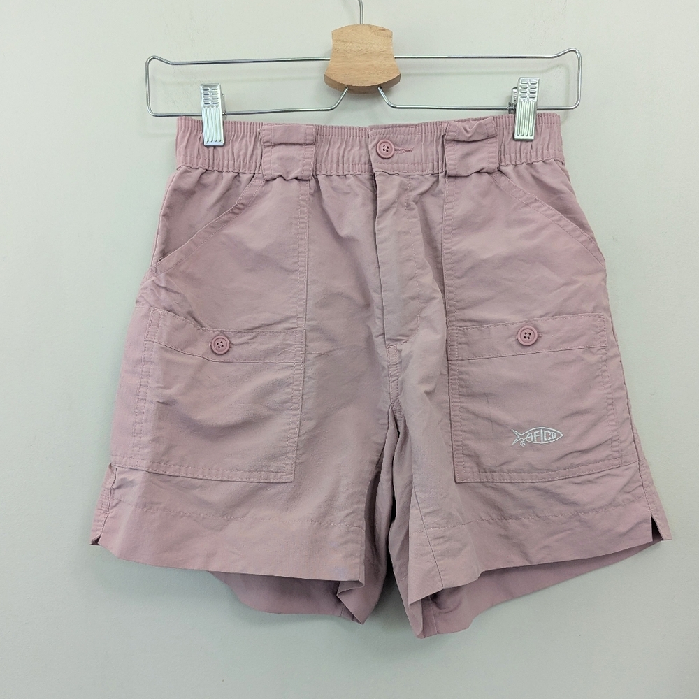 AFTCO Bluewater‎ Pink Nylon Cargo Fishing Shorts